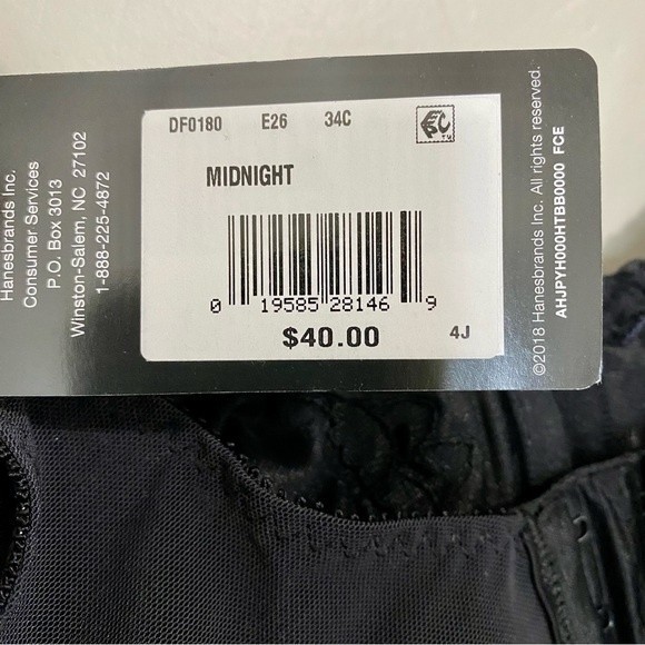 Bali Women’s Classic Support Underwire Full Coverage Floral Bra Midnight NWT - Picture 5 of 5